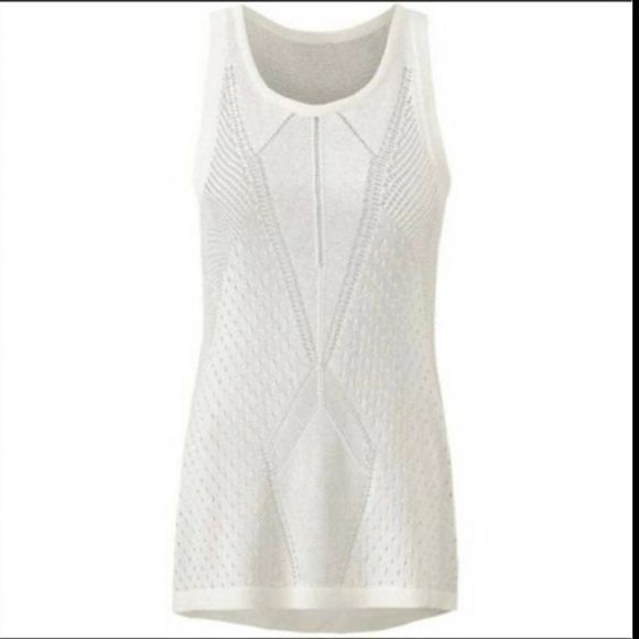 Cabi Tennis Sweater Tank White Medium - Picture 2 of 7